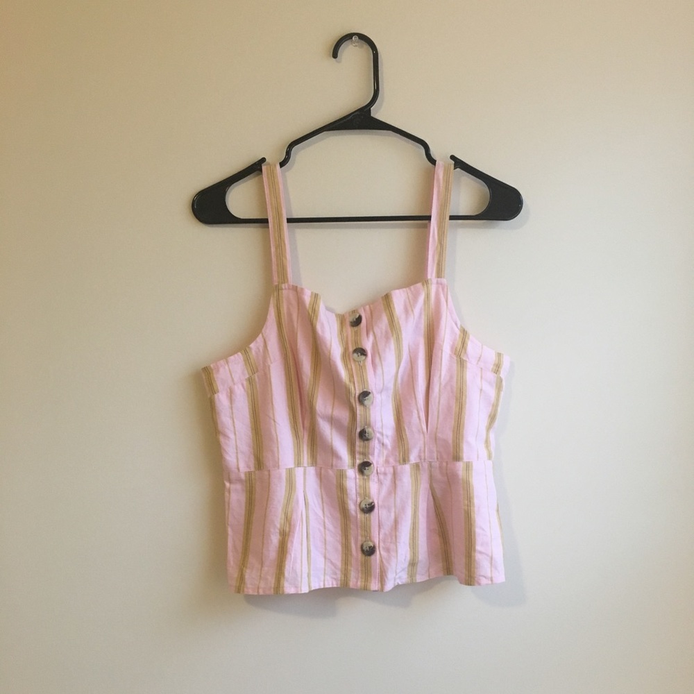 Buttoned Tank Top by Topshop